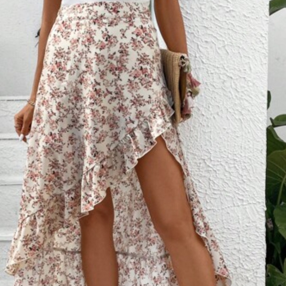 Hello Molly Size 10 Floral Asymmetrical Midi Skirt #European